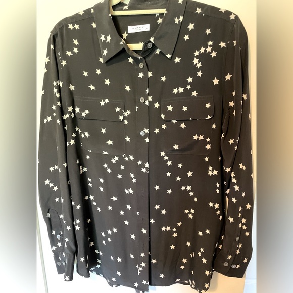 Equipment Tops - Equipment Starry Night Silk Button Down Blouse